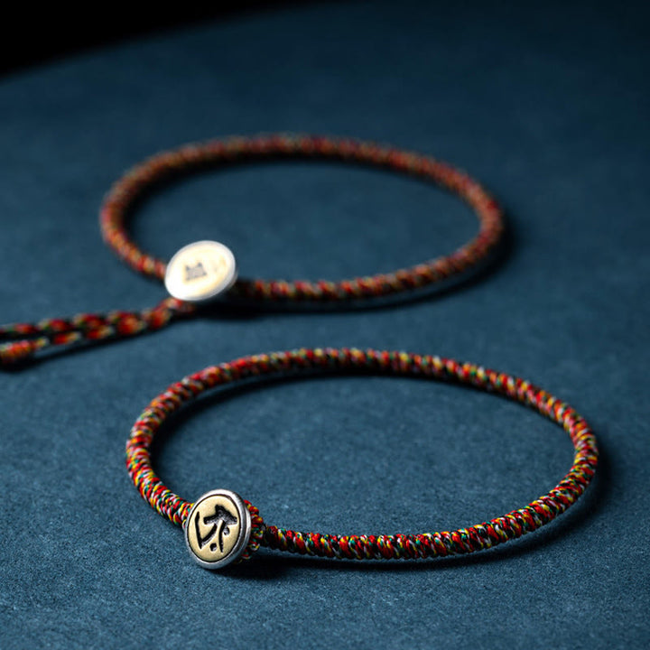 Buddha Stones Handmade 925 Sterling Silver Chinese Zodiac Natal Buddha Protection Colorful Rope Bracelet - image 16