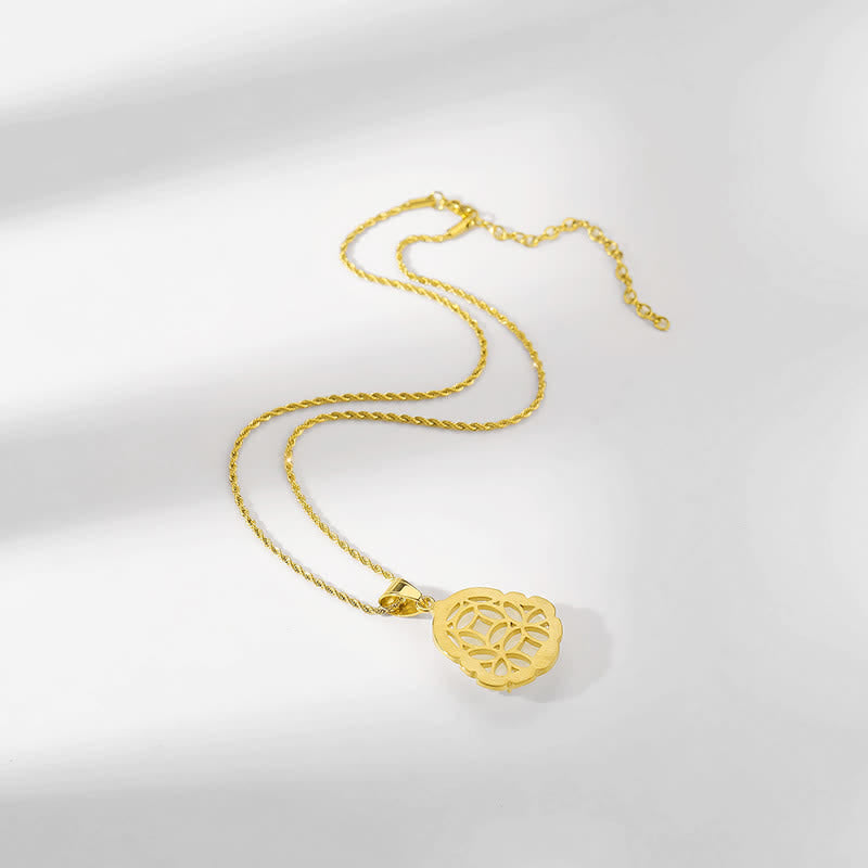 Buddha Stones 18K Gold Filled Laughing Buddha Jade Luck Necklace Chain Pendant - image 8