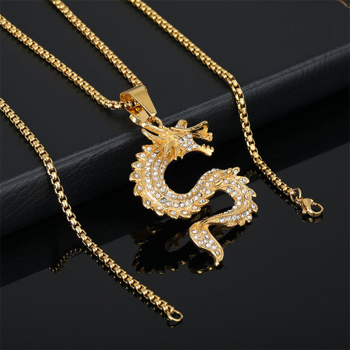 Buddha Stones Chinese Zodiac Dragon Zircon Protection Necklace Pendant - image 4