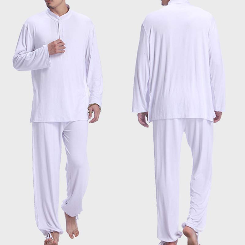 Buddha Stones Meditation Prayer Spiritual Zen Tai Chi Practice Yoga Clothing Men's Set