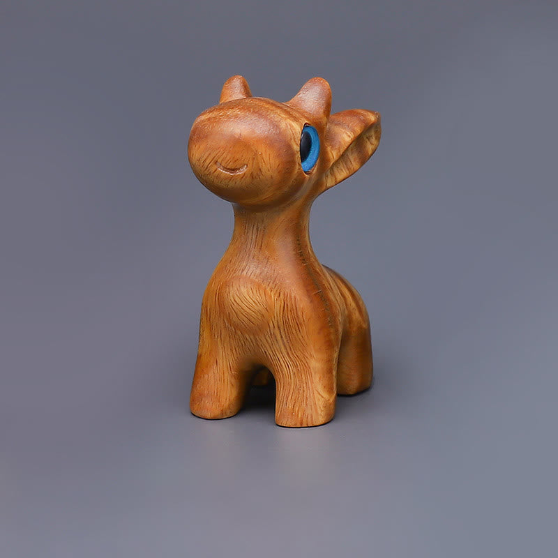 Buddha Stones Thuja Sutchuenensis Green Sandalwood Boxwood Mini Cute Animal Rabbit Cat Deer Whale Prosperity Phone Hanging Decorations - Green Sandalwood Deer Decoration - image 6
