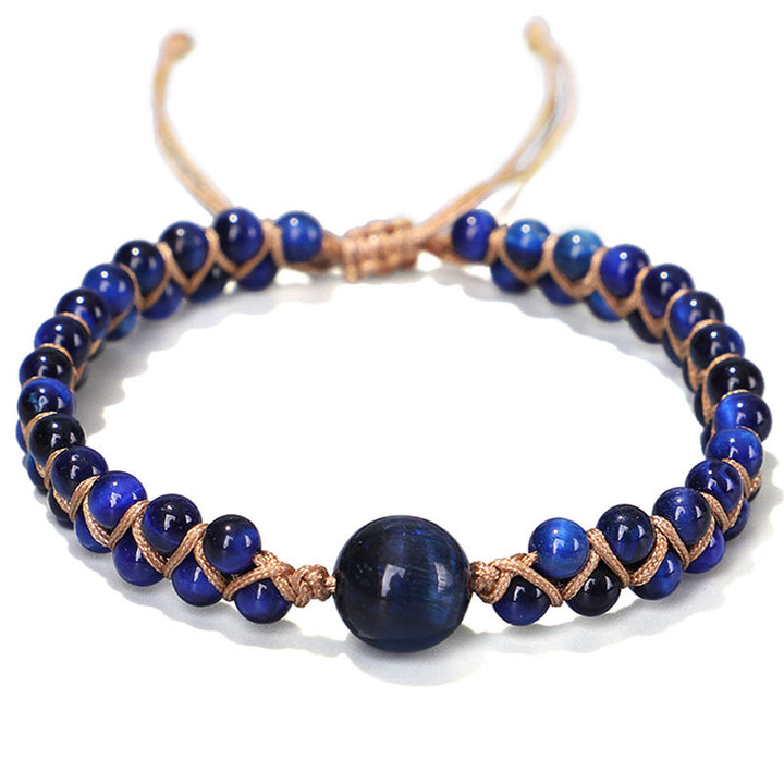 Buddha Stones Divine Blue Tiger Eye Stone Protection Bracelet