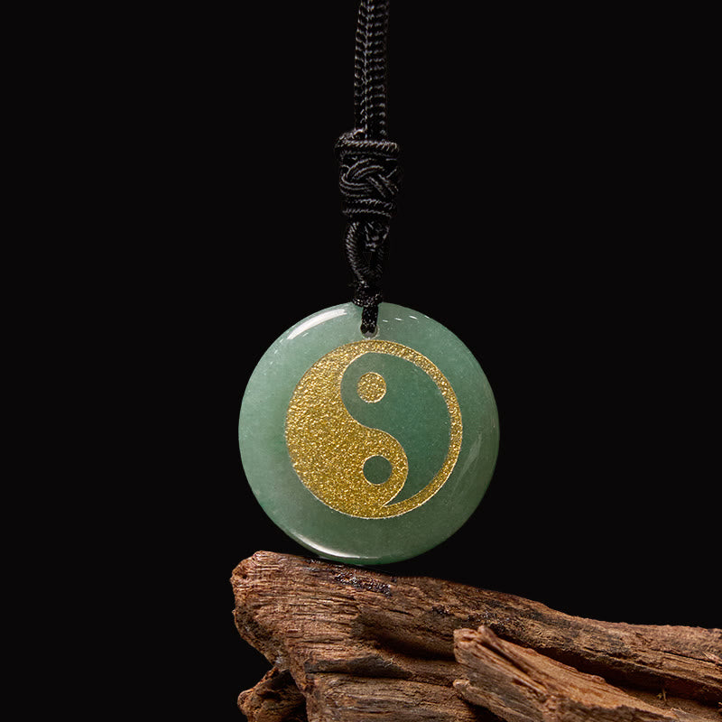 Buddha Stones Various Crystal Amethyst Tiger Eye Green Aventurine Yin Yang Spiritual Necklace Pendant