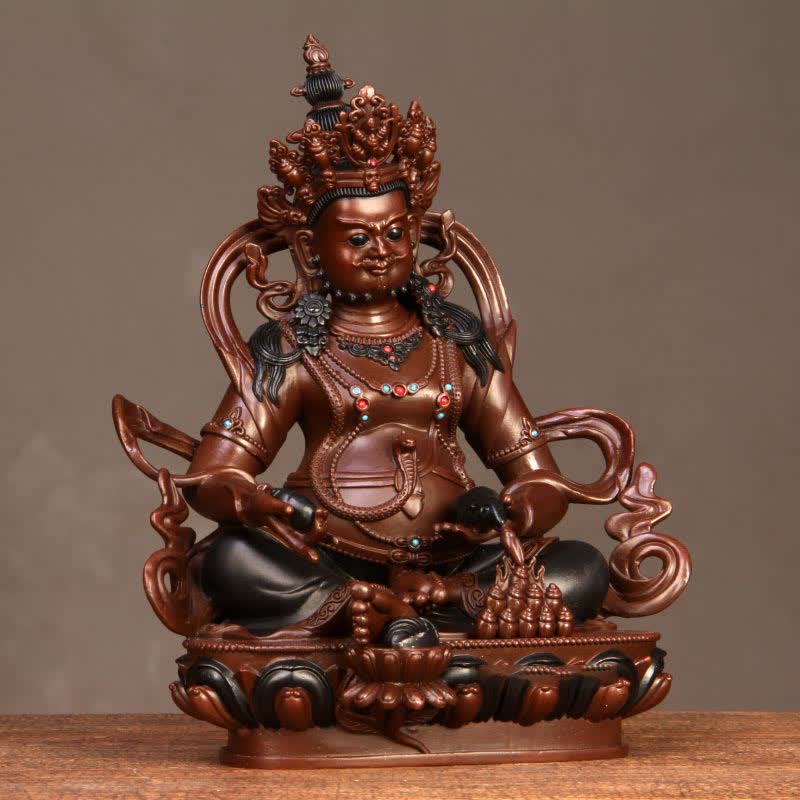 Yellow Jambhala Bodhisattva Figurine Compassion Copper Statue Home Office Decoration - image 1