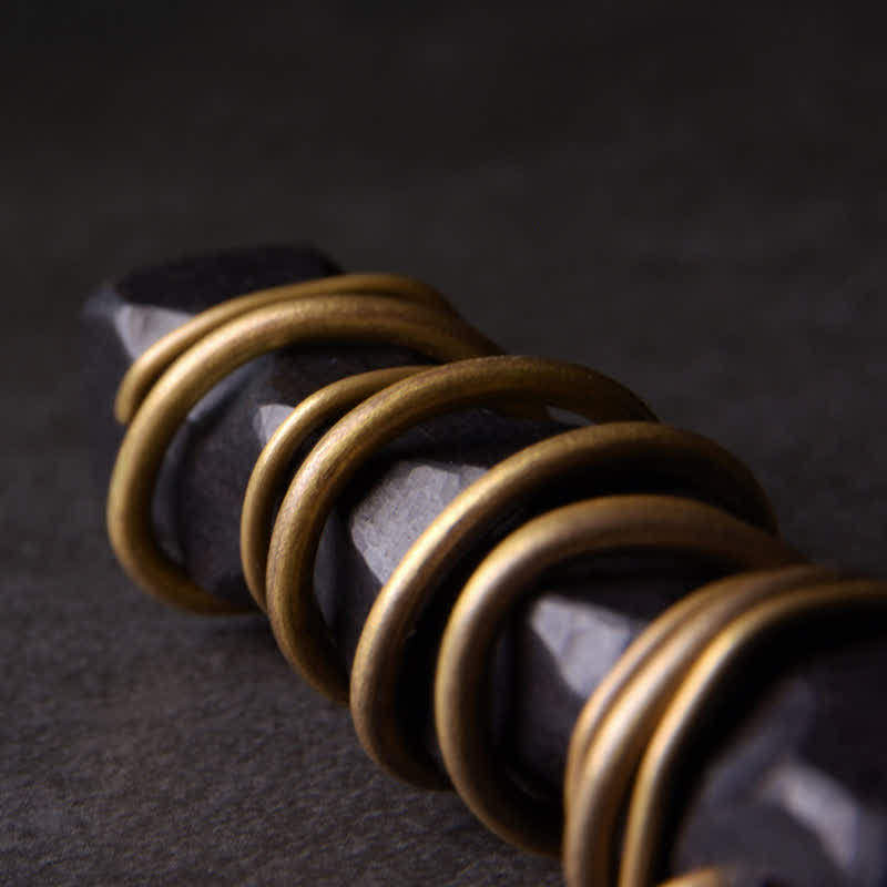 Buddha Stones Tibet Ebony Wood Brass Balance Peace Necklace Pendant - image 8