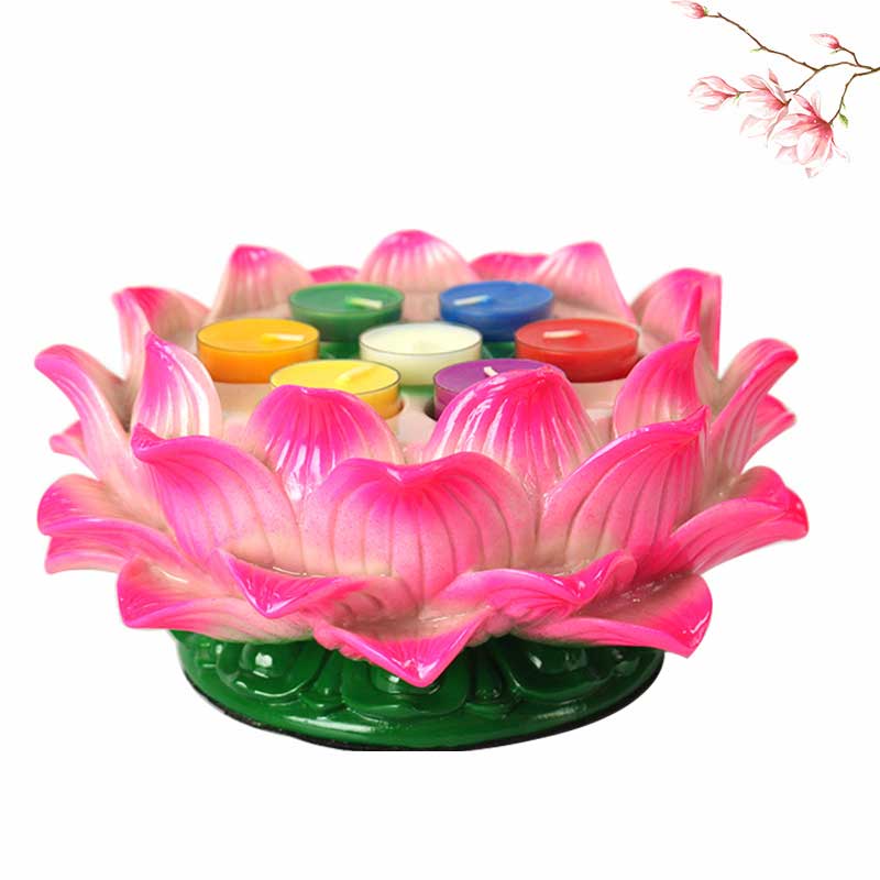 Meditation Prayer Altar Lotus Flower Candle Holder Buddhist Temple Rituals Use Items - image 4