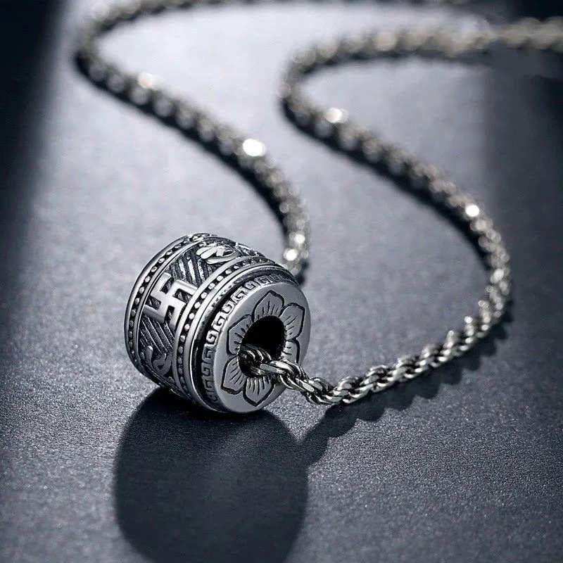 Buddha Stones Tibet Om Mani Padme Hum Protection Necklace Pendant - image 0