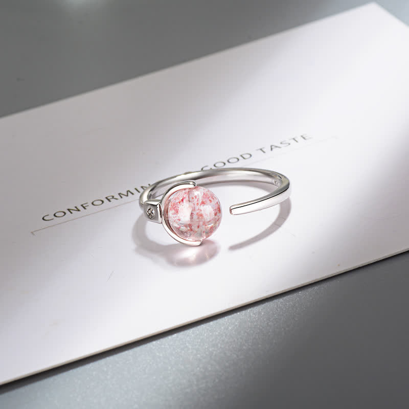 Buddha Stones Pink Crystal Soothing Rotation Ring - image 8