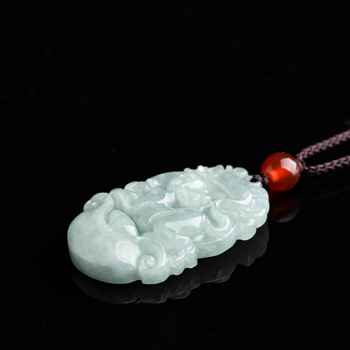 Buddha Stones Natural Jade 12 Chinese Zodiac Sucess Pendant Necklace - image 3