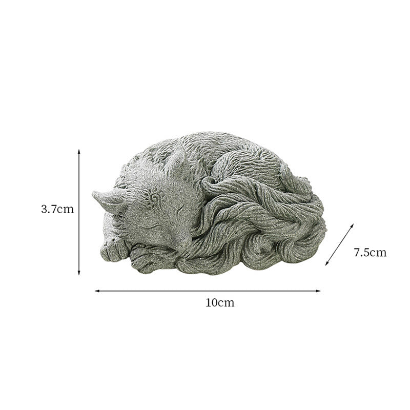 Buddha Stones Small Nine Tailed Fox Protection Home Tea Pet Figurine Decoration - image 11