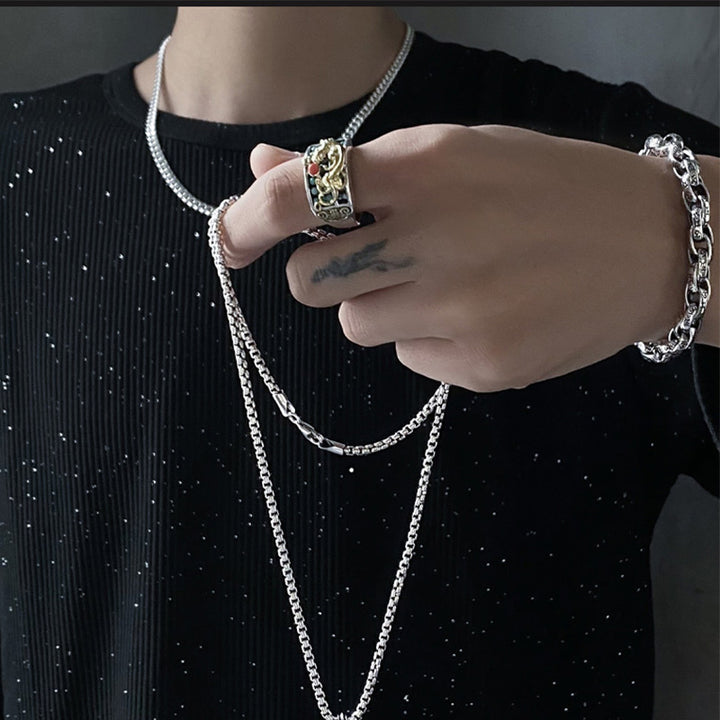 Buddha Stones 925 Sterling Silver Turquoise Red Agate PiXiu Abacus Protection Ring - image 4