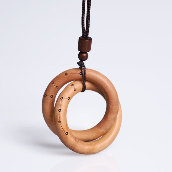 Buddha Stones Jujube Wood Taoist Yin Yang Ring Qiankun Circle Luck Ward Off Evil Spirits Necklace Pendant