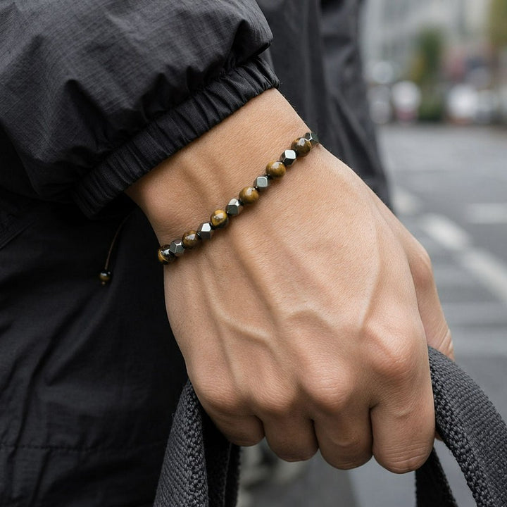 Buddha Stones Tiger Eye Black Magnetite Braided Confidence Adjustable Bracelet - image 3