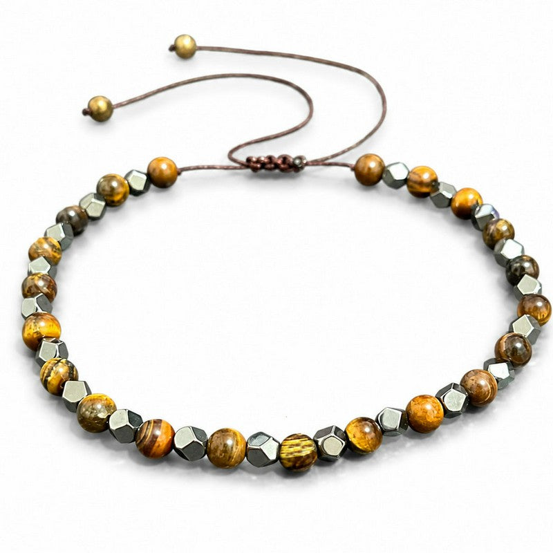 Buddha Stones Tiger Eye Black Magnetite Braided Confidence Adjustable Bracelet - image 4