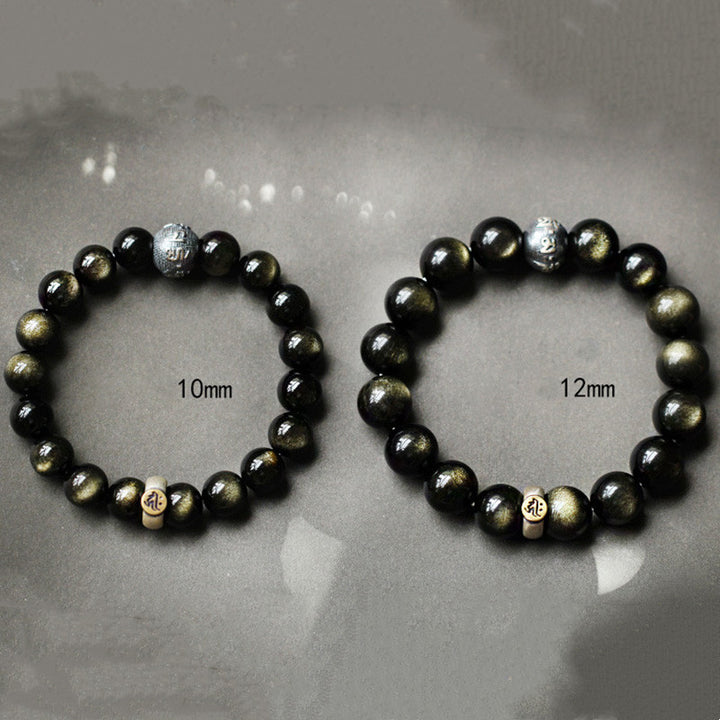 Buddha Stones Chinese Zodiac Natal Buddha Obsidian Purification Bracelet - image 18