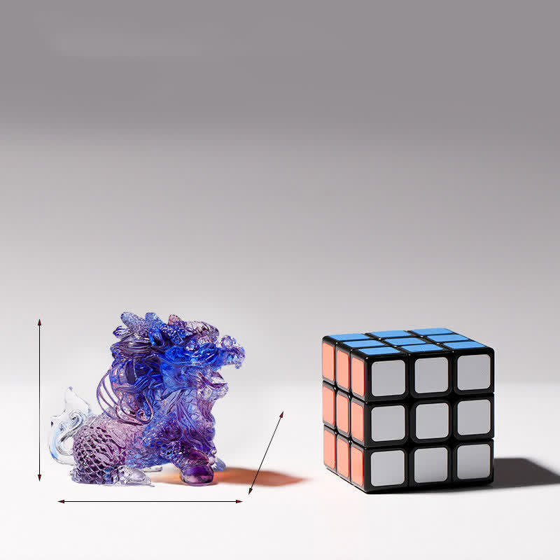 Buddha Stones Feng Shui Kirin Handmade Liuli Crystal Art Piece Home Office Decoration - image 3