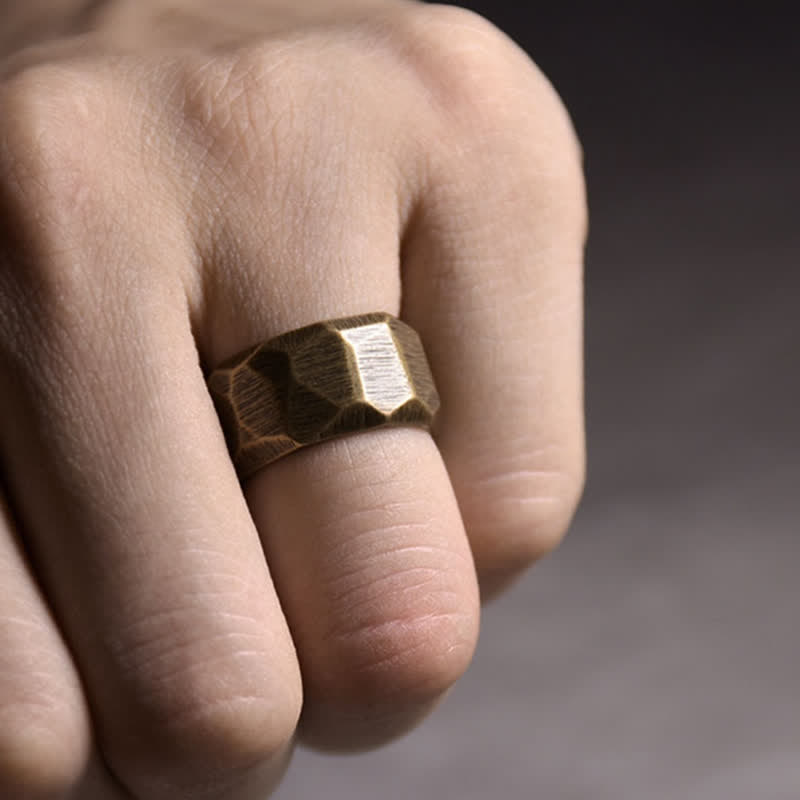Buddha Stones Tibetan Simple Design Copper Wealth Ring - image 17
