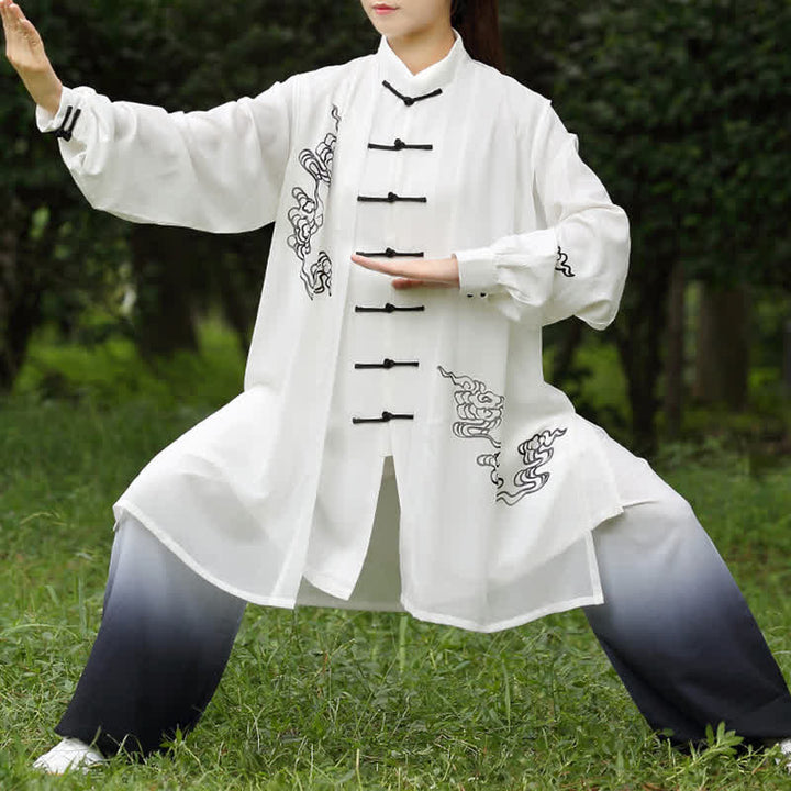 Auspicious Clouds Gradient Meditation Prayer Spiritual Zen Tai Chi Qigong Practice Women's Clothing Set - image 0