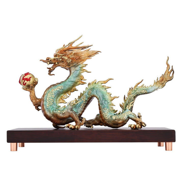  ❗❗❗A Flash Sale- Buddha Stones Year Of The Dragon Auspicious Dragon Brass Copper Luck Success Office Decoration - image 12