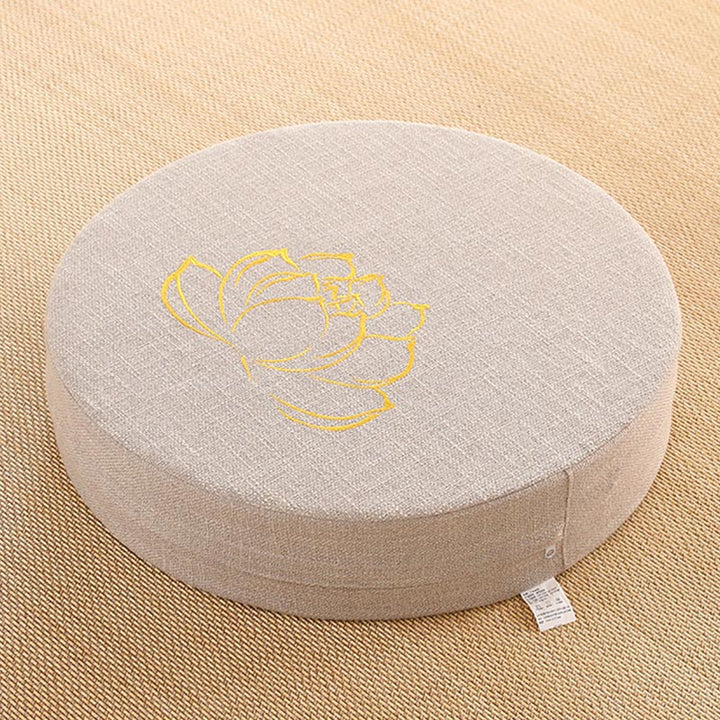 Buddha Stones Lotus Embroidery Cotton Linen Meditation Seat Cushion - image 9