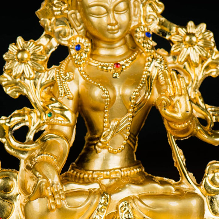 Bodhisattva White Tara Hope Protection Gold Plated Statue Decoration