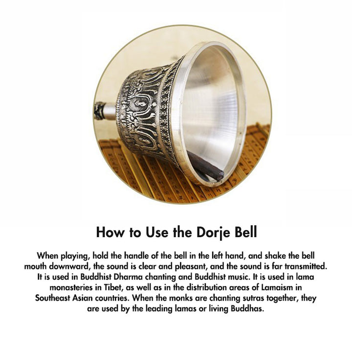 Buddha Stones Tibetan Meditation Bell and Vajra Dorje Copper Decoration Set - image 19