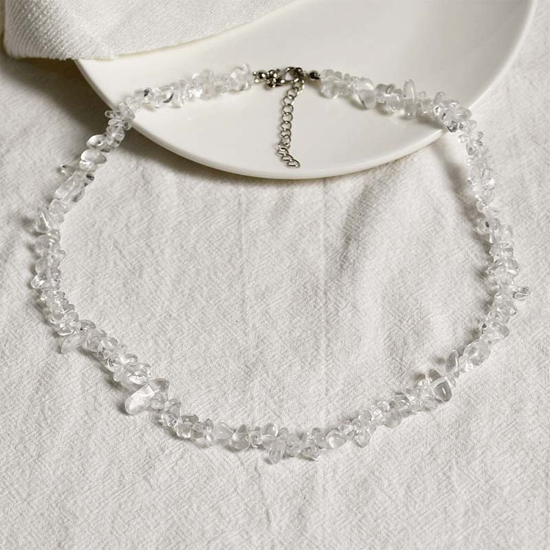 Buddha Stones Natural Crystal Stone Luck Necklace - White Crystal - image 6