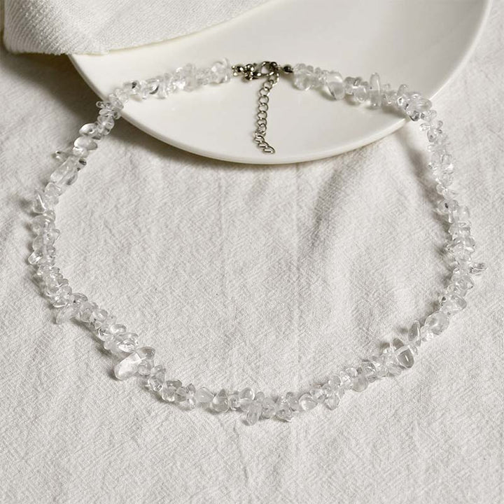 Buddha Stones Natural Crystal Stone Luck Necklace - White Crystal - image 6