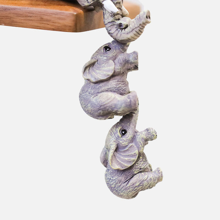 Buddha Stones 3pcs Feng Shui Elephant Sitter Figurines Wealth Figurine Home Decoration - image 5