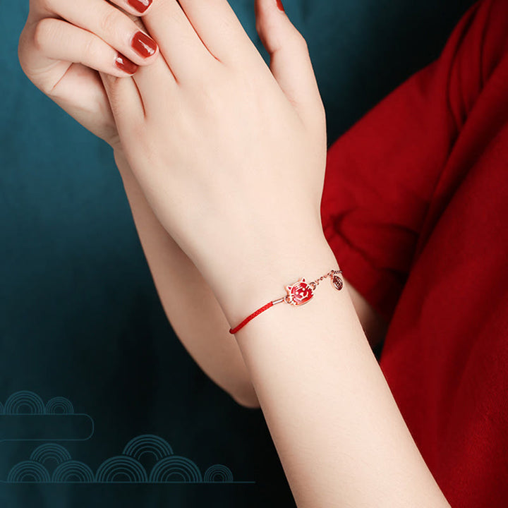 Buddha Stones 925 Sterling Silver Color-changing Chinese Zodiac Luck Protection Red String Chain Bracelet - image 12