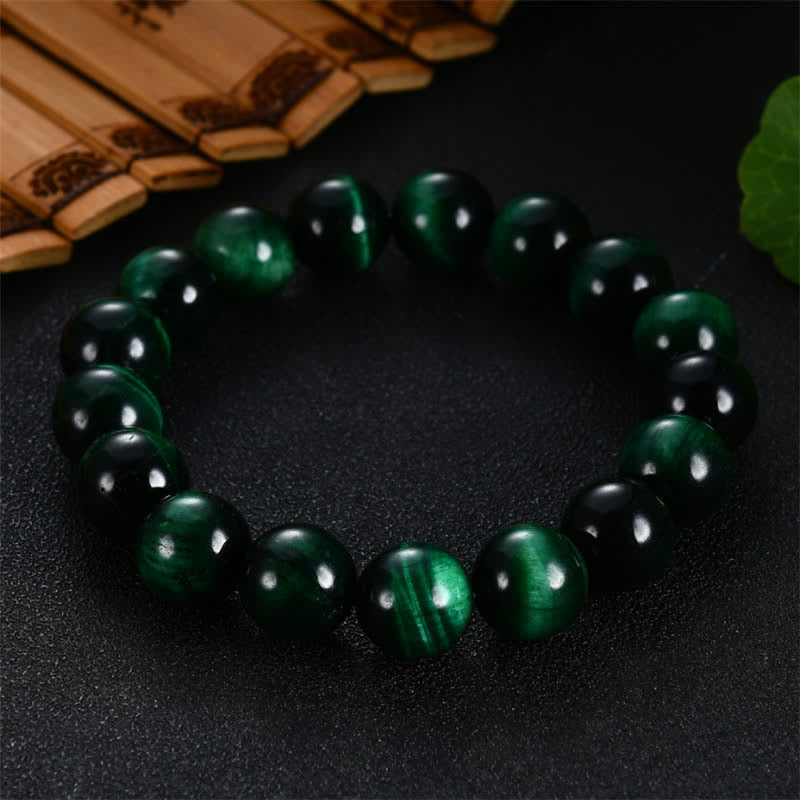 Buddha Stones Natural Green Tiger Eye Strength Bracelet