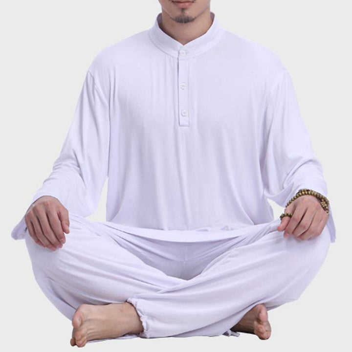 Buddha Stones Meditation Prayer Spiritual Zen Tai Chi Practice Yoga Clothing Men's Set - image 15