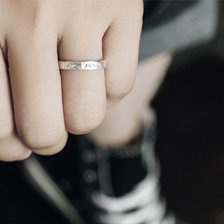 925 Sterling Silver Simple Design Blessing Couple Ring - image 5