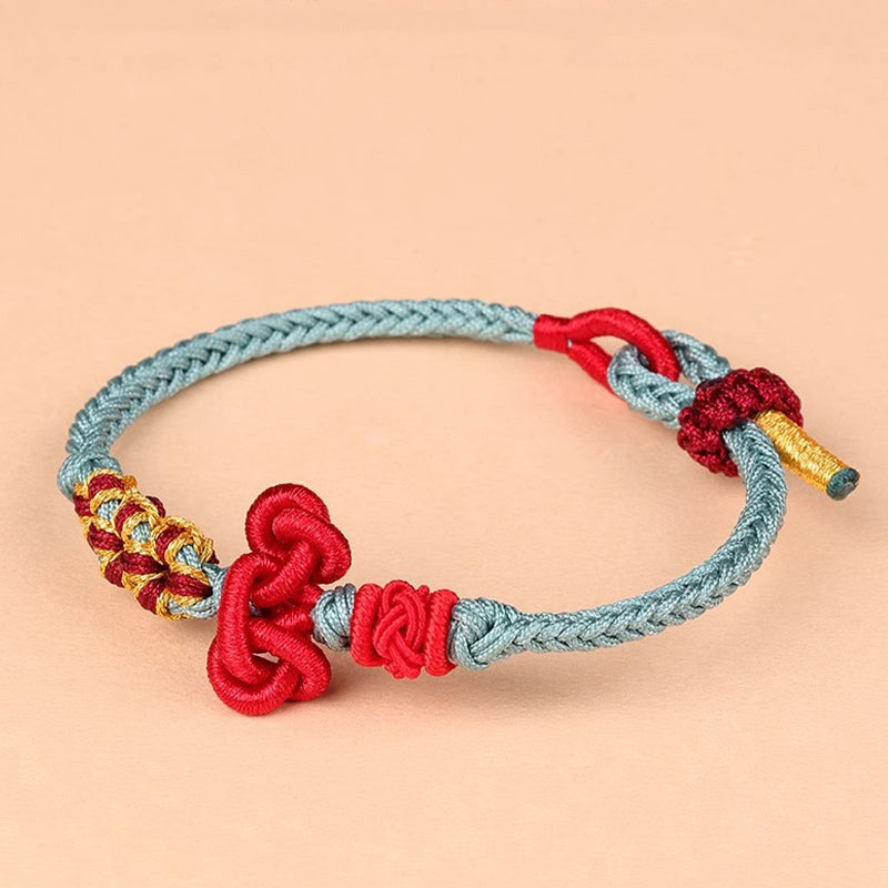 Buddha Stones Handmade Wenchang Knot Luck Strength Braided Rope Bracelet