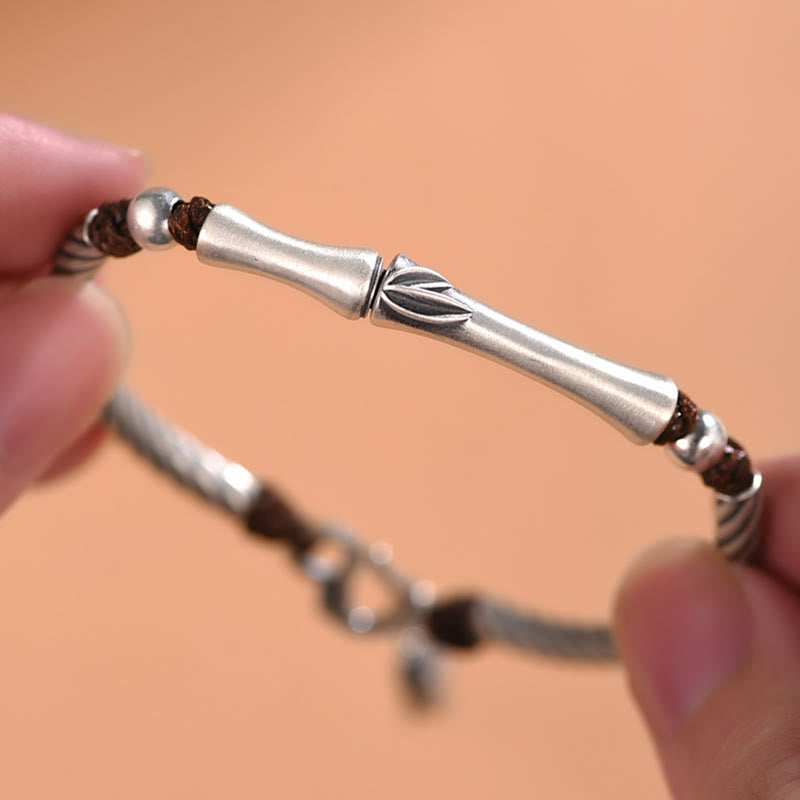 999 Sterling Silver Bamboo Pattern Cicada Luck Wealth Bracelet - image 14