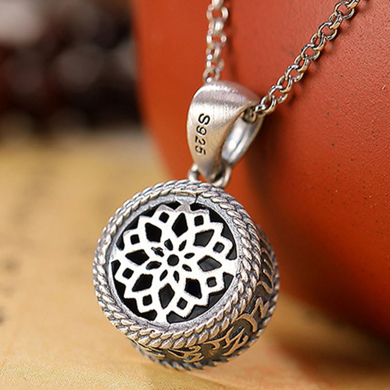 Buddha Stones 925 Sterling Silver Om Mani Padme Hum Lazurite Love Peace Necklace Pendant - image 4