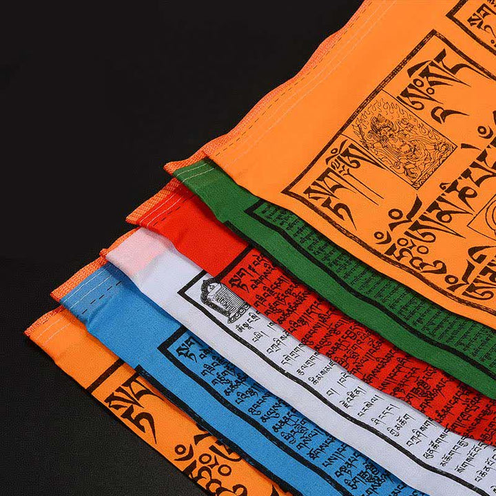 Buddha Stones Tibetan 5 Colors Silk Windhorse Auspicious Outdoor 25 Pcs Prayer Flag