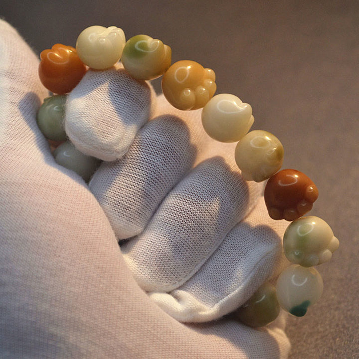 Buddha Stones Multilayered Bodhi Seed Cute Cat Paw Calm Harmony Bracelet - image 12