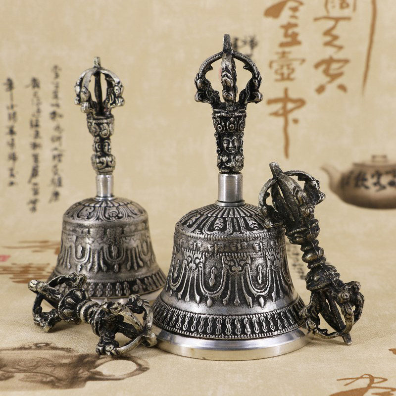 Buddha Stones Tibetan Meditation Bell and Vajra Dorje Copper Decoration Set - image 16