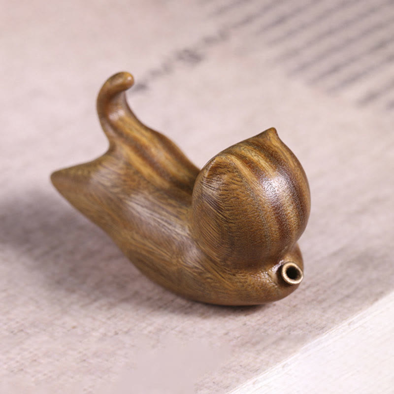 Buddha Stones Green Sandalwood Cute Cat Pattern Soothing Stick Incense Burner Decoration - image 9