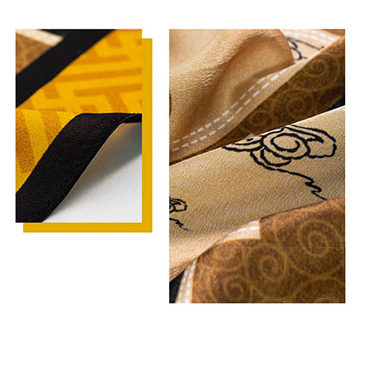 Buddha Stones Jungle Oil Painting Auspicious Clouds 100% Mulberry Silk Scarf Premium Grade 6A Double-sided Silk Neck Scarf - image 23