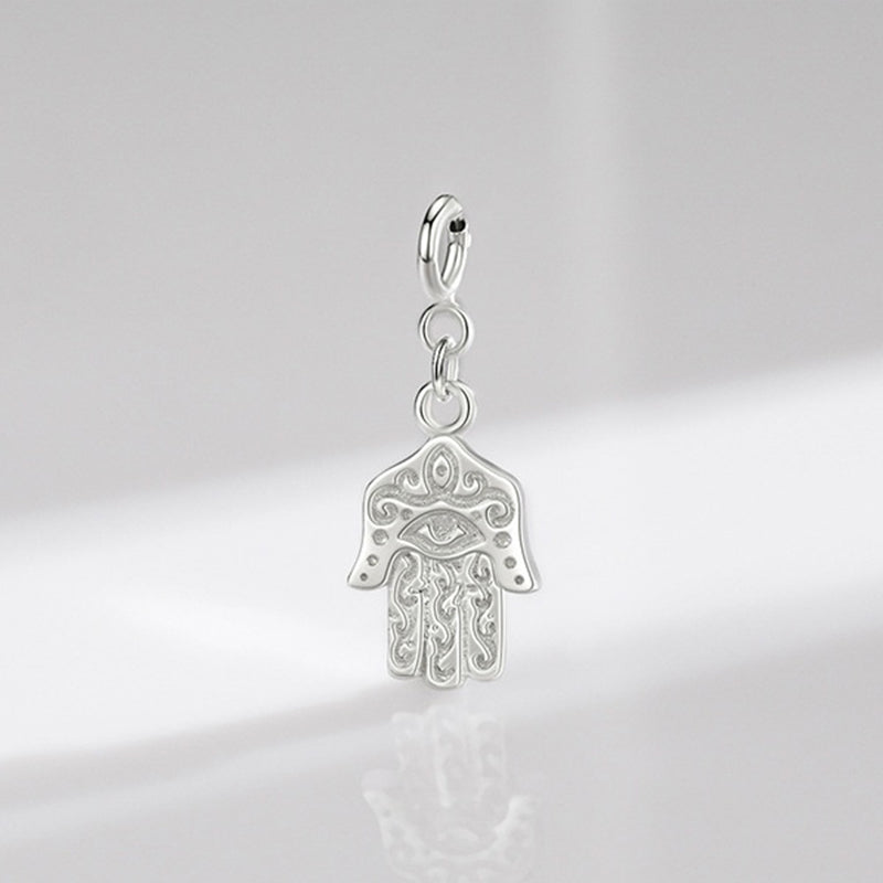 925 Sterling Silver Evil Eye Hamsa Symbol Prosperity Luck Chain Necklace Pendant - image 8