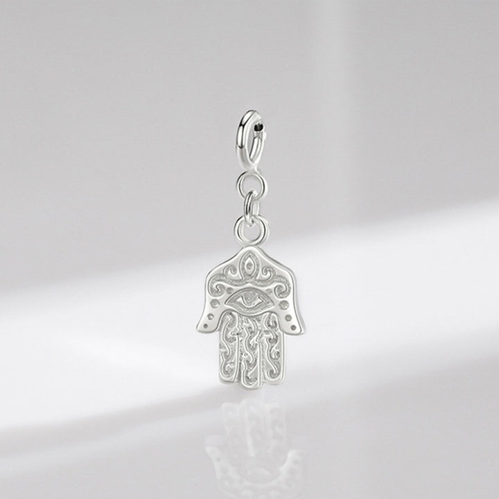 925 Sterling Silver Evil Eye Hamsa Symbol Prosperity Luck Chain Necklace Pendant - image 8