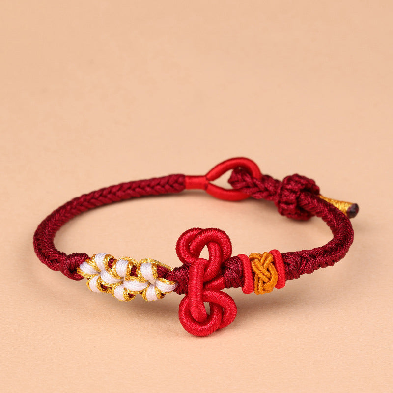 Buddha Stones Handmade Wenchang Knot Luck Strength Braided Rope Bracelet