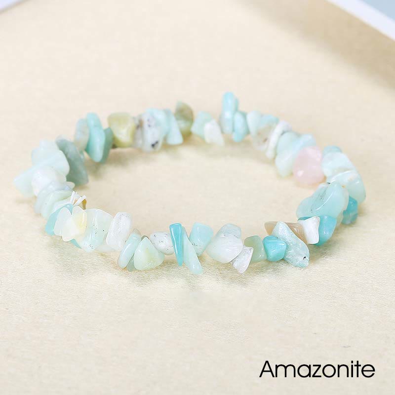 Natural Irregular Shape Crystal Stone Warmth Soothing Bracelet - Amazonite(Wrist Circumference: 15-18cm) - image 40