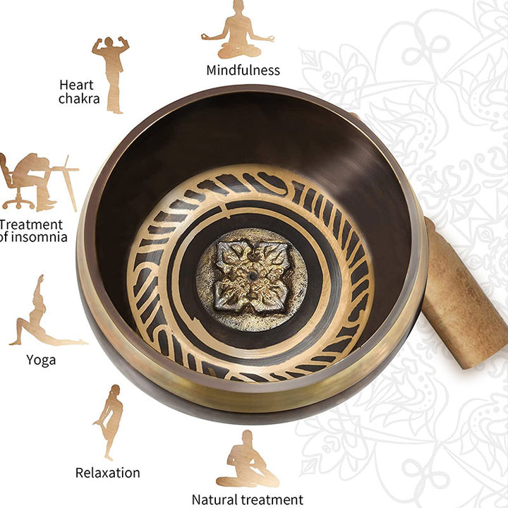 Buddha Stones Tibetan Meditation Bowl for Healing and Mindfulness Om Mani Padme Hum Singing Bowl - image 7