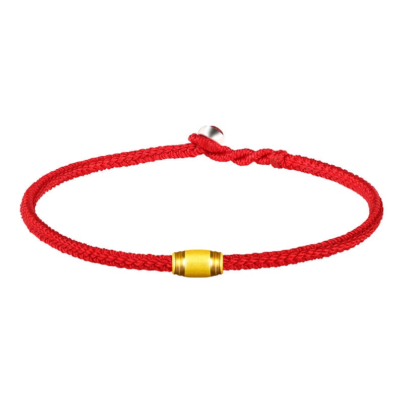 Buddha Stones 999 Gold Lucky Bead Eight Thread Peace Knot Red Rope Bracelet