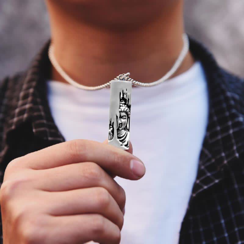 Buddha Stones Tathagata Buddha Strength Protection Amulet Lucky Vintage Style Pendant Necklace - image 11