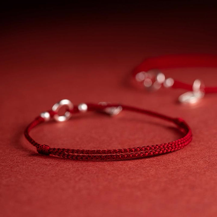 Buddha Stones 925 Sterling Silver Lucky Fortune Peace Joy Lotus Peace Buckle Red String Bracelet - image 13