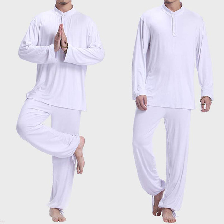 Buddha Stones Meditation Prayer Spiritual Zen Tai Chi Practice Yoga Clothing Men's Set